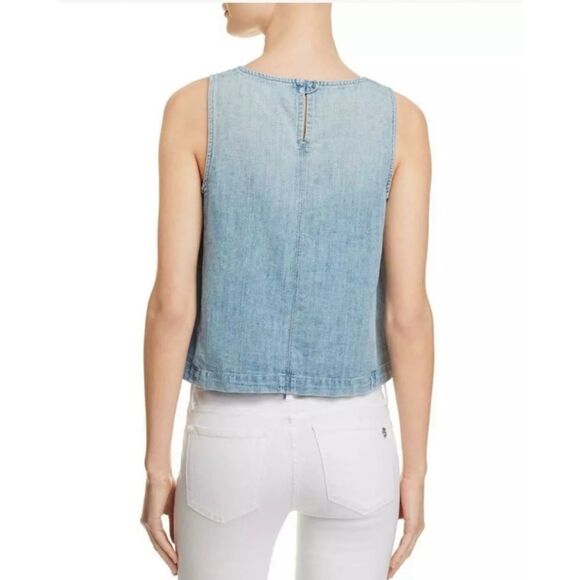 J-Brand-Tayla-Top-Embroidered-Roses-in Blue Iris - Picture 4 of 12